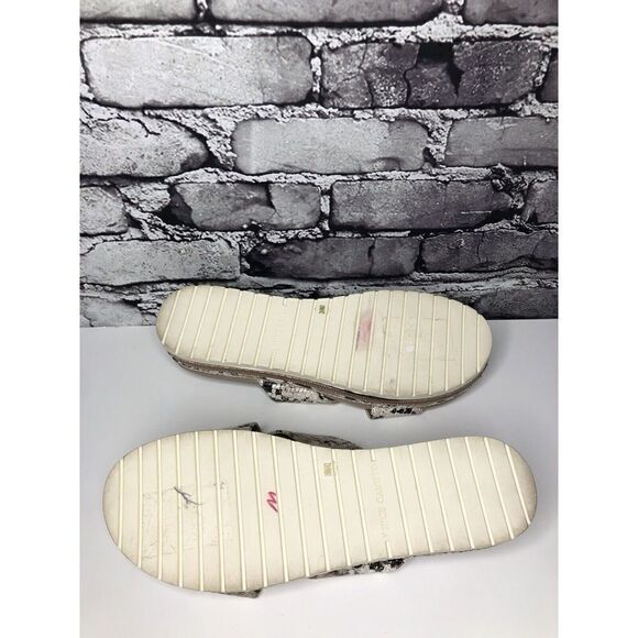 Vince Camuto Ravensie Taupe Leather SnakeSkin Flatform Sandals Women 10M US/42EU - Picture 15 of 16